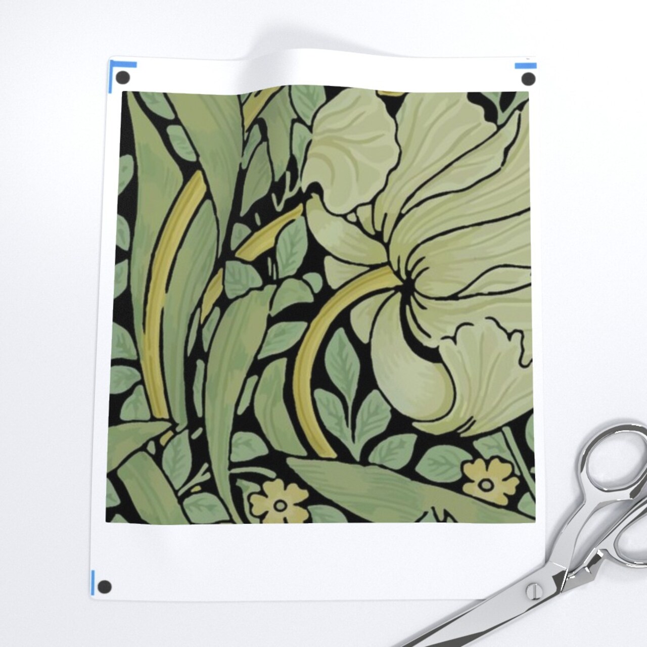Victorian Floral Vintage Style Morris Inspired Damask Pimpernel Flowers Sage Black Custom Removable Wallpaper by Spoonflower Peel & Stick Wallpaper 2FT Wide